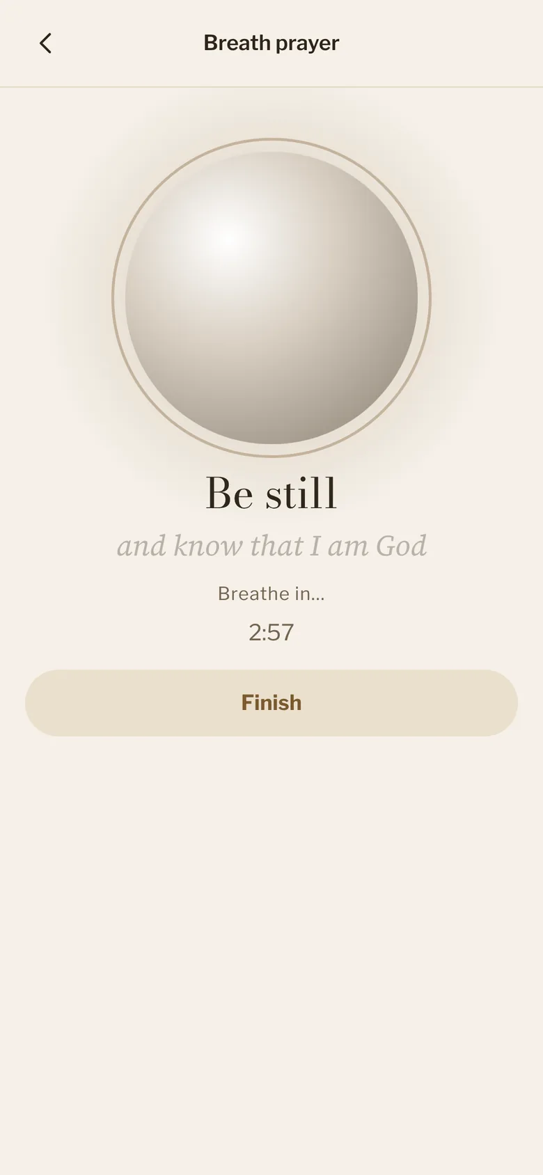 The breath prayer screen: Be still, and know that I am God